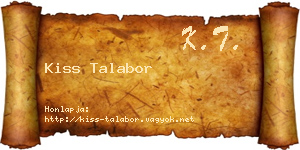 Kiss Talabor névjegykártya